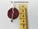 Pomegranate pendant SILVER 925 red stones