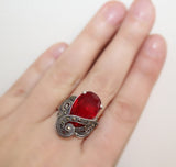 Silver 925 earrings marcasite Jewelry red lab topaz