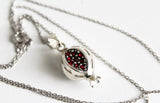 Pomegranate Pendant STERLING SILVER 925 zircon