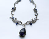 SILVER 925 necklace lab topaz Drop pendant SET earrings and ring