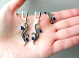 SILVER 925 necklace lab topaz Drop pendant SET earrings and ring