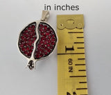 Pomegranate pendant SILVER 925 red stones