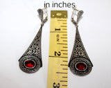 Silver 925 Ring Garnet stone bohemian Boho red ring jewelry