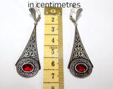 Silver 925 Ring Garnet stone bohemian Boho red ring jewelry