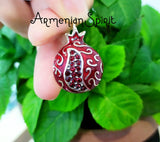 Pomegranate pendant zircon stones SILVER 925