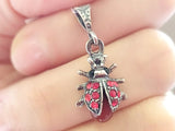 Ladybird charm insect ladybug necklace Tiny pendant bug jewelry girl SILVER 925