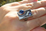 SILVER 925 blue ring Modern jewelry Lab lazurite jewelry