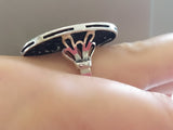 Extra big Ring round STERLING SILVER 925