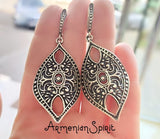 Long earrings Leaf Boho jewelry SILVER 925 Bohemian