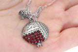 Pomegranate pendant STERLING SILVER 925 zirconia stones