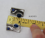 SILVER 925 blue earrings and ring Modern jewelry Lab lazurite jewelry