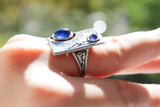 SILVER 925 blue ring Modern jewelry Lab lazurite jewelry