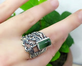 Jade jewelry set Earrings and ring SILVER 925