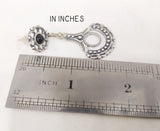 Silver 925 long earrings dangle with pin closure