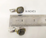 Labradorite cabochon blue SET Sterling SILVER 925 real gold plated gemstone