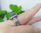 Labradorite cabochon blue SET Sterling SILVER 925 real gold plated gemstone