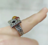 SILVER set 925 real Gold plated with Natural carnelian jadeite