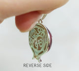 SILVER 925 Pomegranate red pendant Enamel and zircon stones Charm