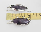 Real amethyst Earrings Silver 925 Plum purple gemstone