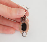Silver 925 Long earrings Black onyx Jewelry