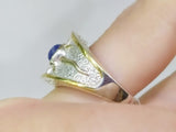 Gold and silver 925 earrings blue lapis lazuli