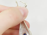 Gold and silver 925 ring women Natural blue lapis lazuli