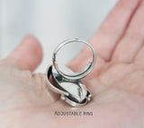 Real amethyst Ring Silver 925 Plum purple gemstone