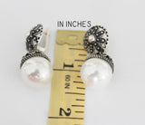 Earrings White lab pearl Sterling Silver 925