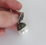Earrings White lab pearl Sterling Silver 925