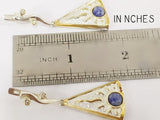 Gold and silver 925 earrings blue lapis lazuli