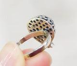 Pomegranate ring Multistone Silver 925 with red zircon stones