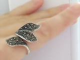 Leaf earrings Leaves 925 SILVER 925 marcasite