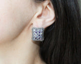Silver 925 set Purple and white zircon stones