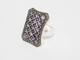 Silver 925 set Purple and white zircon stones