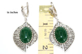 SILVER 925 Earrings Leaf green jewelry nature Green quartz