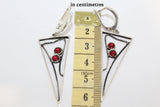 Silver 925 ring triangle with lab  red stones