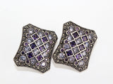 Silver 925 set Purple and white zircon stones