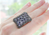 Silver 925 set Purple and white zircon stones
