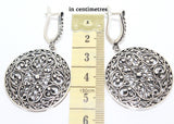 Extra big earrings round Floral SILVER 925
