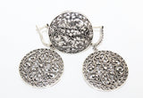 Extra big earrings round Floral SILVER 925