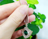 Gold plated silver 925 Small ring Malachite natural cabochon