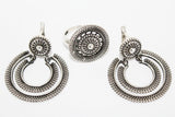 Set Silver 925 Round earrings with English lock 925