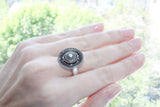 Set Silver 925 Round earrings with English lock and Small ring