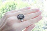 Set Silver 925 Round earrings with English lock 925