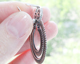 Set Silver 925 Round earrings with English lock and Small ring