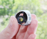 Silver 925 ring stripped Yellow zitrine stone