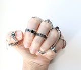SILVER 925 double rings adjustable CHOOSE