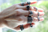 SILVER 925 double rings adjustable CHOOSE