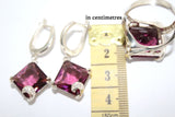 Purple lab topaz earrings Jewelry Sterling silver 925
