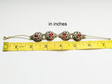 Pomegranate bracelet Persephone gifts Silver 925 Red garnet stones
